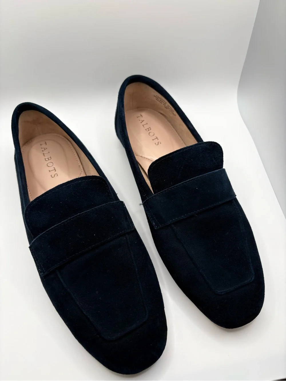 Talbots Navy Suede Penny Loafers